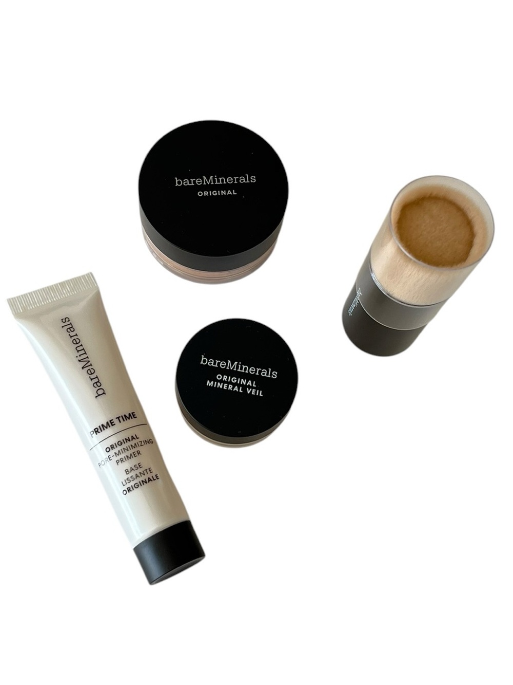 bareMinerals Primer Original Foundation Mineral Veil Brush Bundle NEW